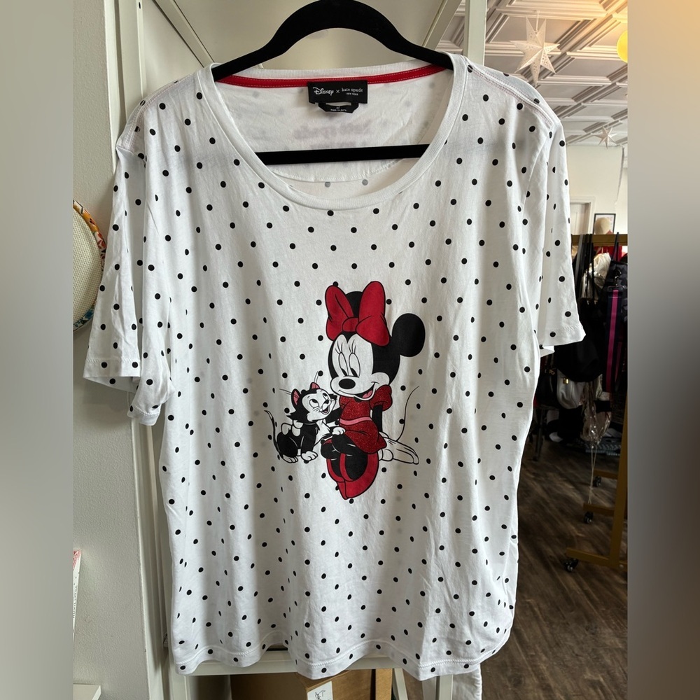 Disney x Kate Spade polka dot Minnie Mouse and cat tshirt size XL - Picture 4 of 4